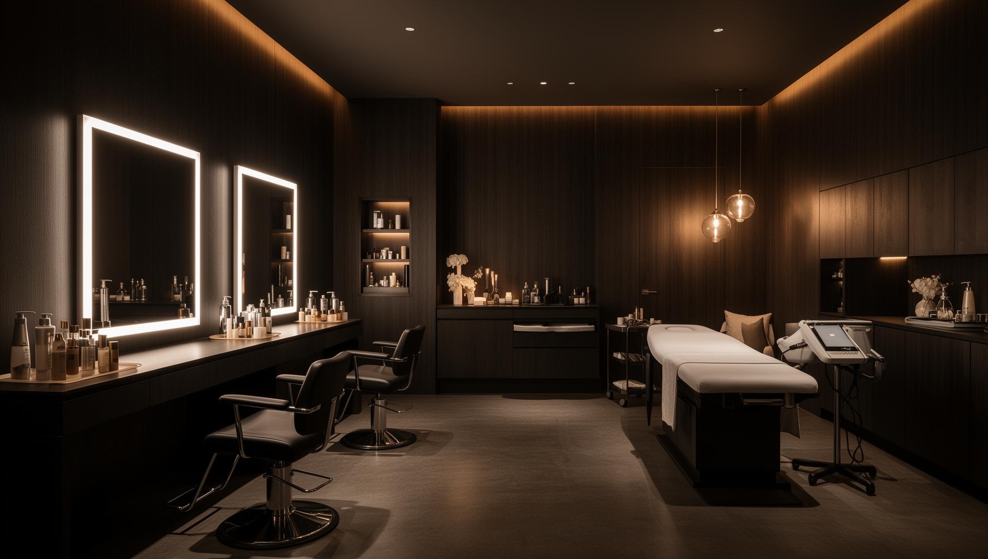 Beauty salon professional with a client